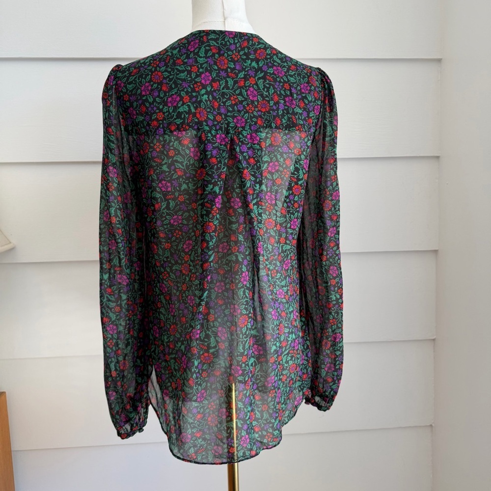 Veronica Beard Ashlynn Floral Silk Blouse size 6 - Picture 4 of 10